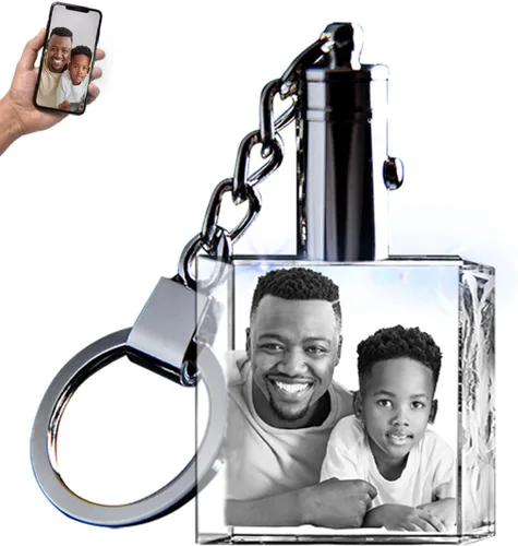 Vista 11 de 3D innovation Llavero de cristal personalizado con luz LED, llavero grabado con láser 2D personalizado, grandes regalos personalizados