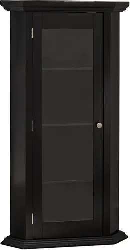 Vista 4 de KB Designs - Armario de madera con pantalla de acento esquinero, color negro