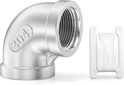 Vista 36 de TAISHER 2 piezas de acero inoxidable 304 accesorios de codo de 90 grados, tubo hembra NPT de 1 pulgada a 1 pulgada NPT hembra 304 accesorio