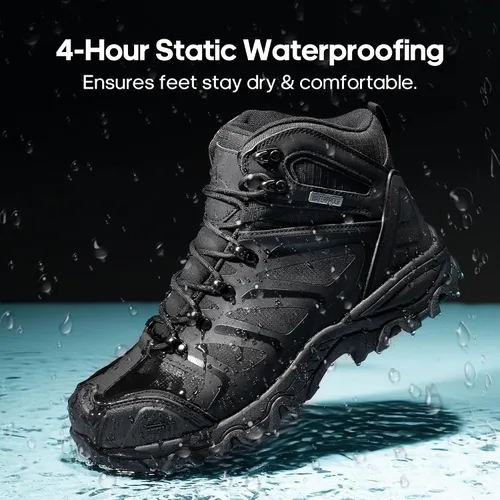 Vista 5 de NORTIV 8 Botas de trabajo impermeables para hombres botas de construcción de seguridad con punta de acero ARMADILLO-STL