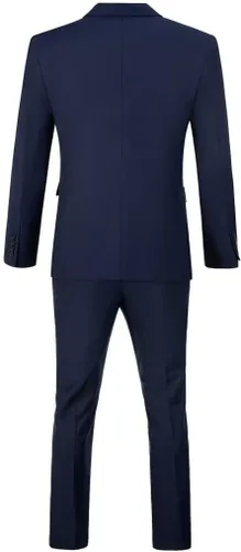 Vista 4 de Qisuma Trajes de rayas para hombre, ajuste delgado, 3 piezas, traje de baile de graduación, traje de boda, esmoquin para hombre, chaqueta, chaleco