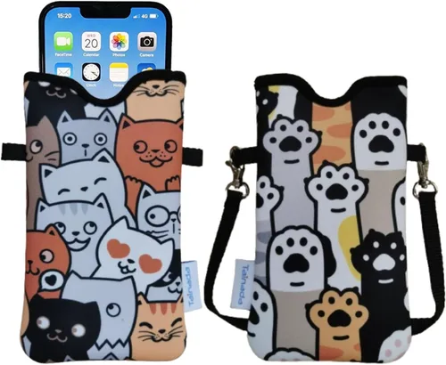 Vista 77 de Tainada Funda Estuche Bolsa de Neopreno para Teléfono para Hombres y Mujeres con Correa Cruzada/Cordón para el Cuello para iPhone 17/16/15 Pro Max