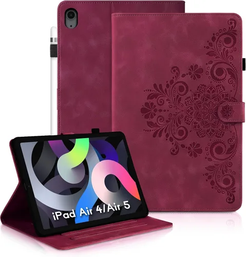 Vista 26 de Funda para tablet iPad Air de 11 pulgadas, diseño de diente de león con soporte para lápiz Apple, cierre magnético y recortes precisos, compatible