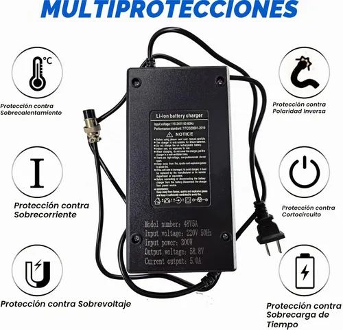 Vista 6 de Cargador de scooter eléctrico rápido inteligente de 58.8V 5A para Apollo 52V Phantom, Explore, Ghost, Pro/Yume Y10 52V 14s batería de iones de litio