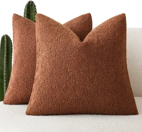 Vista 40 de Foindtower - Juego de 2 fundas decorativas de textura de bucle, fundas de almohada acentuadas, fundas de cojín sólidas, neutrales, para sofá, silla