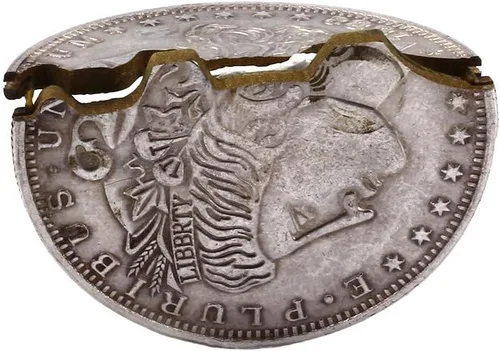 Vista 3 de Enjoyer Tres Moneda Plegable Morgan Versión De Moneda Trucos De Magia Moneda A Través De La Botella Magia De Cerca De Accesorios De Calle Trucos De