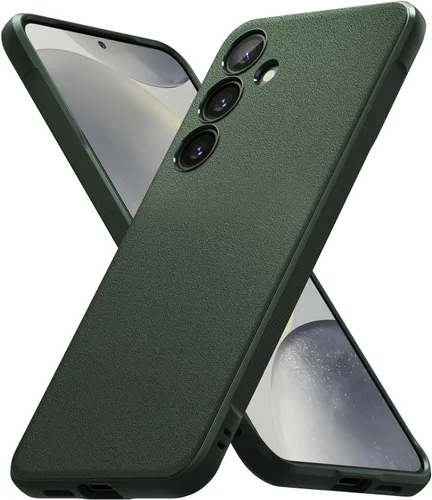 Vista 2 de Ringke Onyx - Funda compatible con Galaxy S24 [verde oscuro] + marco de lente de cámara de vidrio compatible con Galaxy S24 [negro]