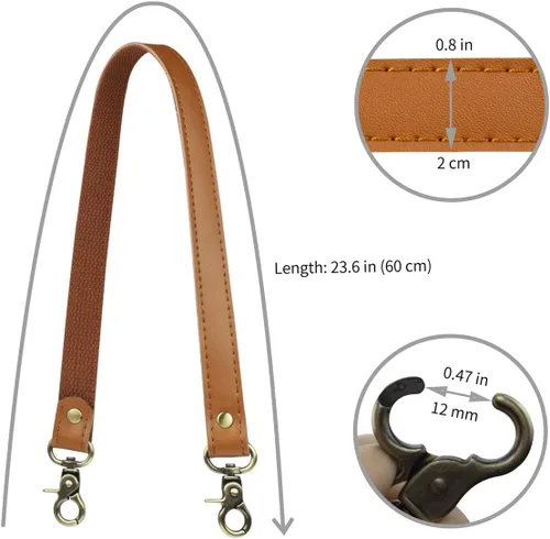 Vista 48 de Allzedream - Bolsa de hombro de repuesto de lona de cuero auténtico, 2