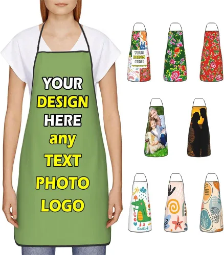 Vista 38 de Delantales impermeables personalizados para diseñar tu propia foto logotipo texto para cocinar hornear 28.3 x 20.4 pulgadas