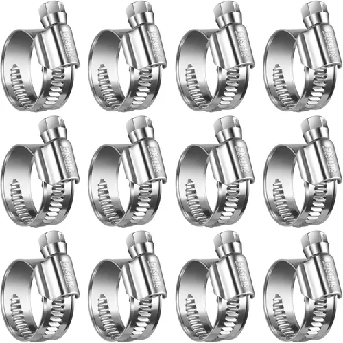 Vista 14 de Abrazaderas de manguera de engranaje helicoidal de acero inoxidable antideslizantes 3/8 a 5/8 "(0.394-0.630 in) SAE Size 4, 5/16"Hex Head, Soft