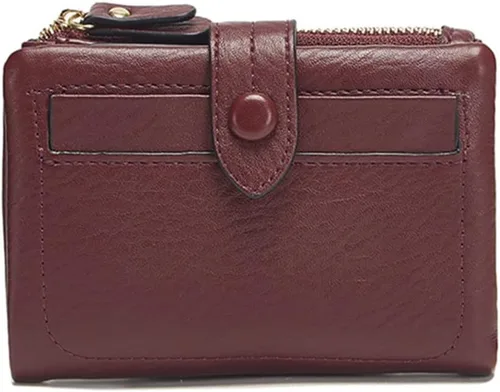 Vista 9 de Monedero para mujer, cartera de piel sintética, monedero para cambio, monedero, Albaricoque