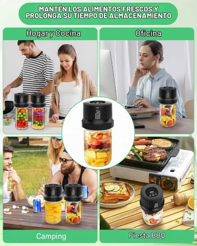 Vista 7 de Kit de sellador al vacío para tarros de masón, sellador automático de Trabaja con boca ancha+regular