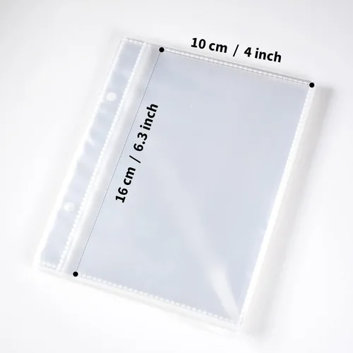 Vista 2 de Ancicraft Fundas para álbumes de fotos de 4 x 6 pulgadas, 50 tarjetas postales, paquete de 2 con agujero (páginas de repuesto para 4 x 6 pulgadas)
