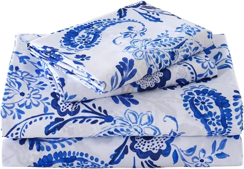 Vista 36 de Yibeizi - Juego de sábanas con estampado floral para cama de tamaño queen, sábanas de microfibra con patrón botánico boho, fundas para almohada