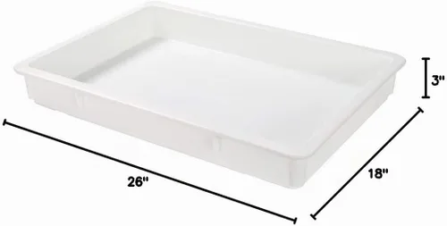 Vista 12 de Restaurantware Caja de prueba de masa de pizza de plástico blanco rectángulo, paquete de 10
