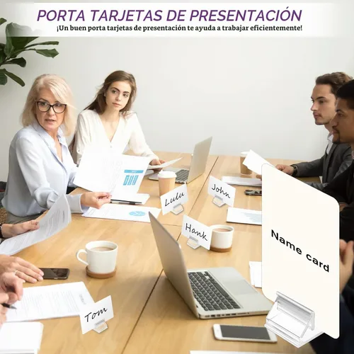 Vista 5 de 72 soportes de plástico para tarjetas de juego, número de mesa, soporte para tarjetas de visita de acrílico transparente, bricolaje para exhibir