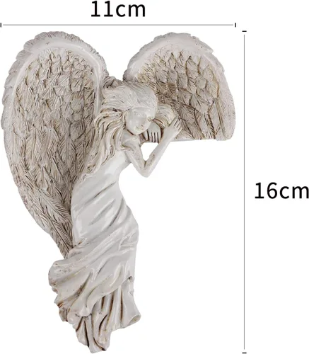 Vista 3 de haozaikeji Marco de puerta de ángel decoración Ángel con alas escultura puerta ornamento de pared resina Cristo ángulo artesanía marco esquina