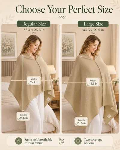 Vista 3 de TADO MUSLIN Paquete de 2 fundas de muselina para lactancia materna, 100% algodón orgánico, para mamá, delantal de lactancia de privacidad, suave