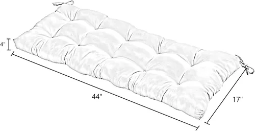 Vista 4 de South Pine Porch Cojín para columpio/banco de 44 x 17 pulgadas, para exteriores, diseño floral negro Aloha