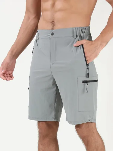Vista 6 de Suwangi Pantalones cortos de senderismo para hombre, de secado rápido, atléticos, cortos, viajes, pesca, golf, tácticos, para hombres con múltiples