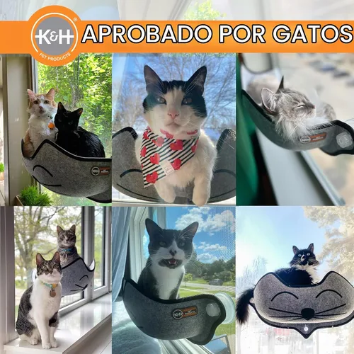 Vista 5 de K&H - Cama perca para ventana de gato, cara de gatito EZ Mount 27x11x6