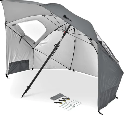 Vista 10 de Sport-Brella Premiere UPF 50+ Protection Umbrella Shelter with Patented Side Panels and Tilt Mechanism, Heavy-Duty 1.25 Inch Center Pole, Auger