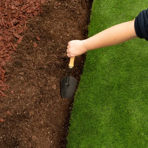 Vista 3 de EasyFlex Borde compuesto para excavar paisaje con estacas de anclaje, borde superior recto de 4.5 pulgadas, borde de borde de jardín, kit de 20 Negro