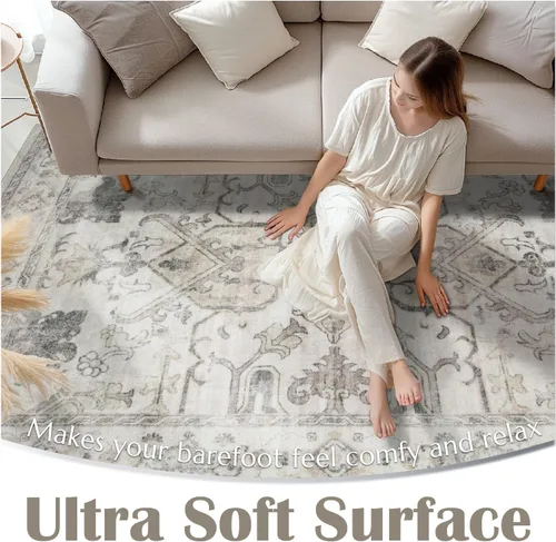 Vista 53 de jinchan Lima - Alfombra simétrica floral geométrica lavable, alfombra de entrada de medio círculo de 2 x 3, alfombra de media luna, suave y Azul