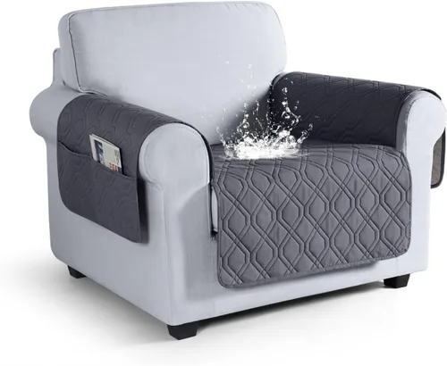 Vista 50 de VANSOFY Funda para Sofá, Fundas de Sofá Impermeables Lavables Forro Protector de Muebles Fundas de Asiento de Sofá Antideslizantes para Perros, Negro