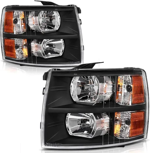 Vista 15 de [Usado] AS Conjunto de faros delanteros de reemplazo para 1994 1995 1996 1997 1998 Chevy Silverado/Tahoe/Suburban/C10 con carcasa negra, reflector