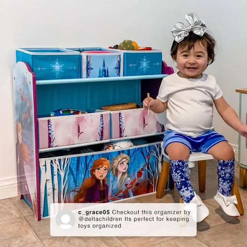 Vista 5 de Disney Frozen II - Organizador de juguetes para diseño y almacenamiento de 6 contenedores por Delta Children, certificado Greenguard Gold