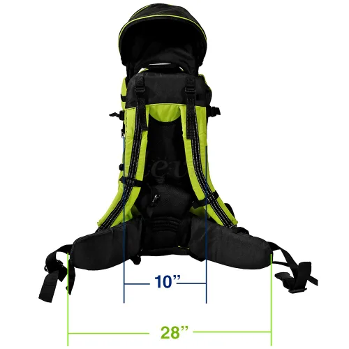 Vista 7 de ClevrPlus - Mochila portabebés para niños, con sombrilla y visera, hiking, Verde
