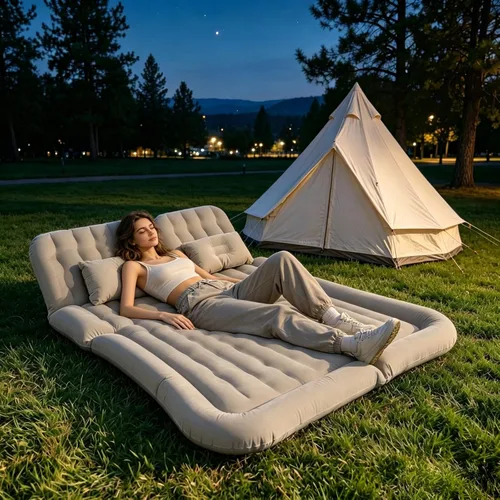 Vista 6 de SUV Air Mattress, Gray Inflatable Car Mattress with 12V Pump for Camping Grey