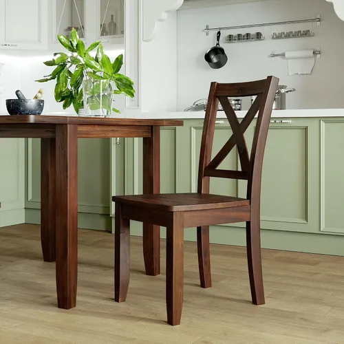 Vista 8 de Harper & Bright Designs - Juego de mesa de comedor, juego de comedor de madera de 3 piezas con mesa de hojas caídas y 2 sillas de comedor