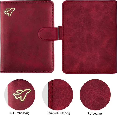 Vista 2 de WALNEW Funda para pasaporte de viaje, pasaporte, tarjetero, cartera