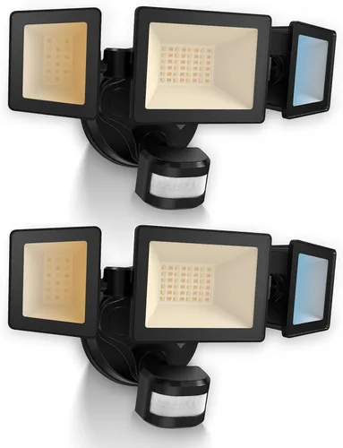 Vista 15 de ALUSSO Luces para exteriores con sensor de movimiento cableadas (no solares), luces de inundación de 40 W 4500 lm para exteriores 120 V, 3 modos