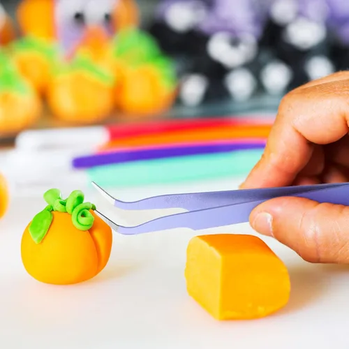 Vista 5 de Sinmoe 10 piezas de brochas para decorar pasteles y dulces, brochas para decorar galletas, cepillo de repostería y pinzas de punta recta y curvada