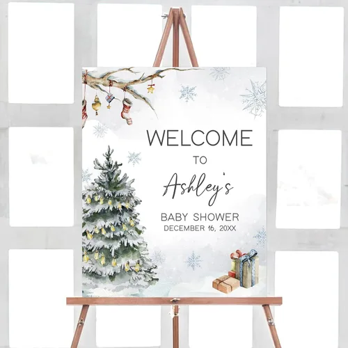 Vista 13 de Letrero de bienvenida personalizado para baby shower, Baby It's Cold Shower #8Tr