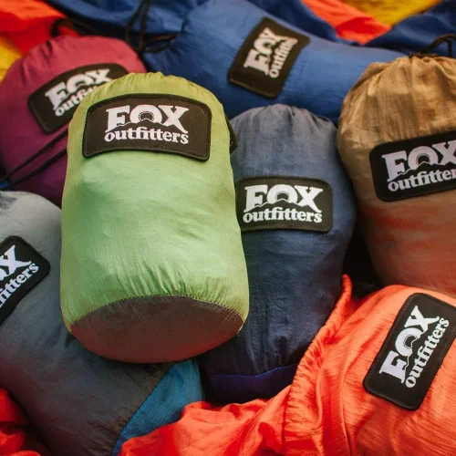 Vista 6 de Fox Outfitters Neolite - Hamaca doble para campamento, ligera, portátil, de nailon, para mochileros, viajes, playa, patio, correas de hamaca