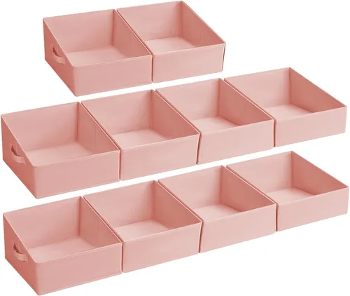 Vista 44 de DIMJ Contenedores de almacenamiento trapezoidales para ropa, 4 paquetes organizadores de armario y cestas de almacenamiento, cestas plegables