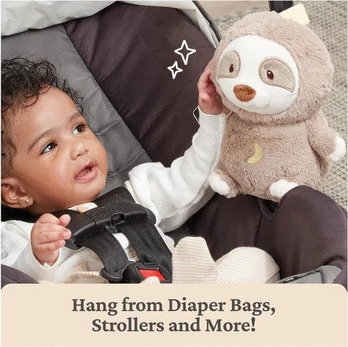 Vista 3 de GUND Baby Lil' Luvs On The Go Calmante de Perezoso para Bebés y Recién Nacidos, Animal de Peluche de Perezoso, Juguete con Sonido, Marrón/Crema, 6