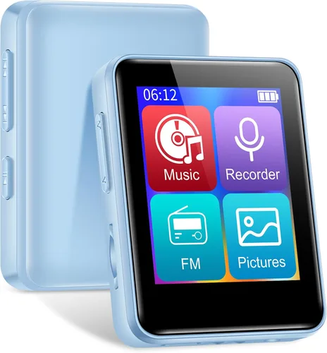 Vista 9 de Reproductor de música MP3, pantalla de 1.8 pulgadas, reproductor MP3 portátil HiFi ampliable hasta 512GB, con Bluetooth, radio FM, grabadora, foto