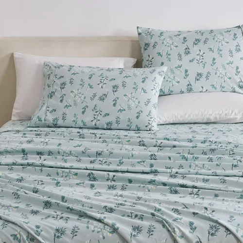 Vista 17 de Juego de sábanas de microfibra con rayas de 3 piezas tamaño individual - Sábanas y fundas de almohada de ropa de cama ultra suaves y cepilladas