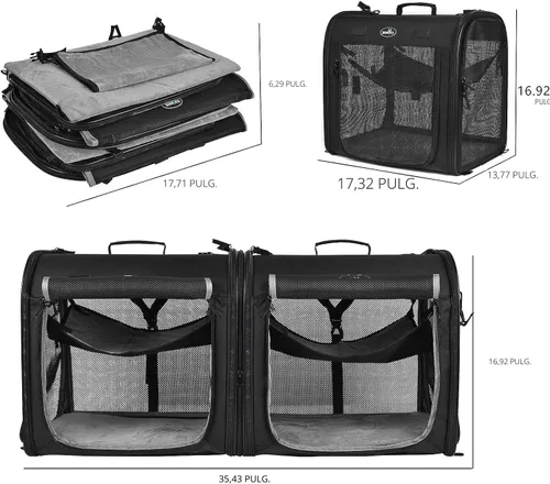 Vista 7 de Wakytu Transportador de mascotas 2 en 1 para gatos y perros, transportador