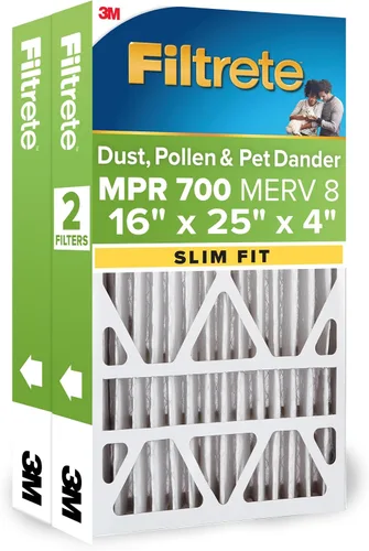 Vista 9 de Filtrete 16x25x4 Filtro de aire para horno y aire acondicionado, MPR 700, MERV 8, se adapta a dispositivos Lennox y Honeywell, captura polvo, polen