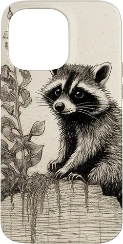 Vista 21 de Minimalistic Plant Draw Racoon Case for iPhone 17