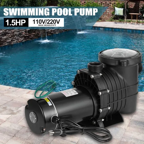 Vista 2 de TOPDEEP Bomba de piscina de 1.5 HP para enterrar, bomba de piscina autorecortable sobre el suelo, bombas de piscina de una sola velocidad de doble