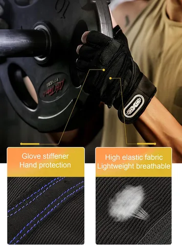Vista 4 de SUJAYU Guantes de entrenamiento, guantes de gimnasio para hombres, muñequeras para levantamiento de muñecas, guantes para entrenamiento, guantes
