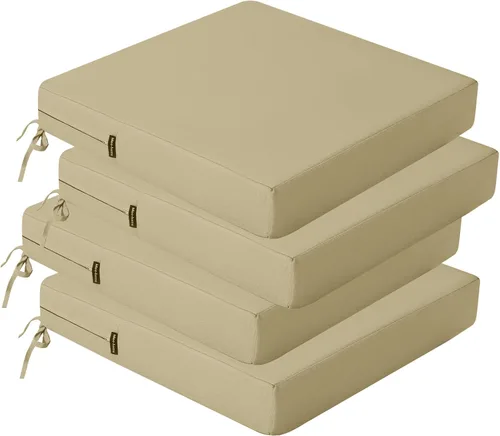 Vista 24 de idee-home Juego de 2 cojines para sillas de exterior, cojines de asiento impermeables para muebles de patio, almohadilla de repuesto para silla