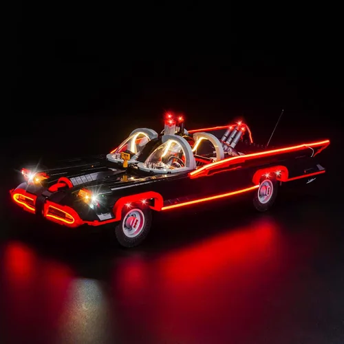 Vista 7 de Kit de luz LED mejorado compatible con Lego Batman: el juego de construcción Batmobile de la serie de TV clásica, versión RC compatible con Lego